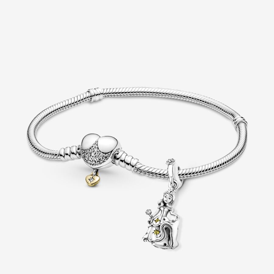 Disney Belle Inspired Charms Diamond Bracelet