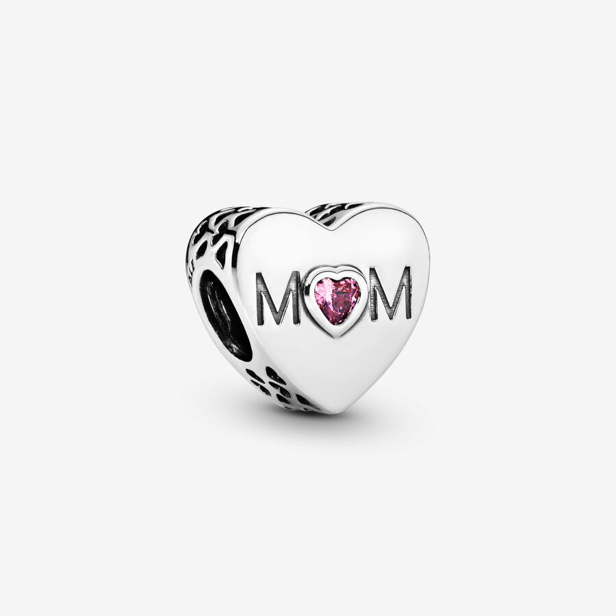 FINAL SALE - Pink Mom Heart Charm image number 0