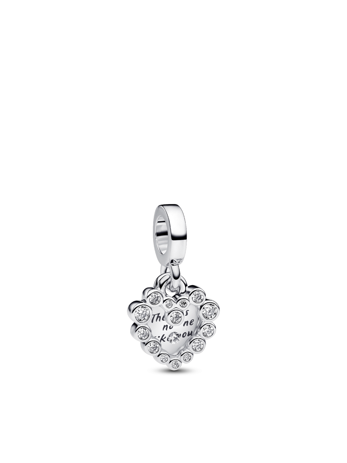 Женский шарм Pandora Sparkling Heart Double Dangle Charm, Sterling silver, цвет: Серебро — фото 1