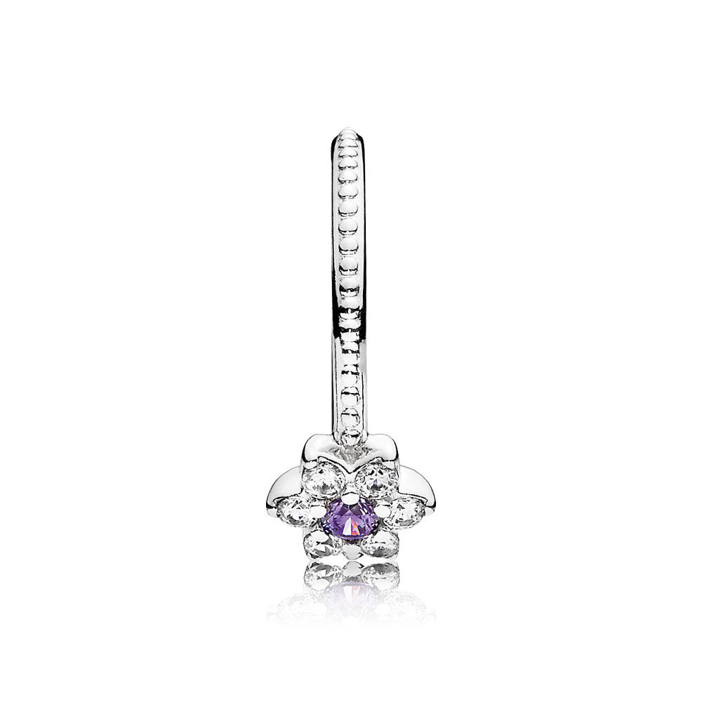 Forget Me Not Ring, Purple & Clear CZ | PANDORA Jewelry US