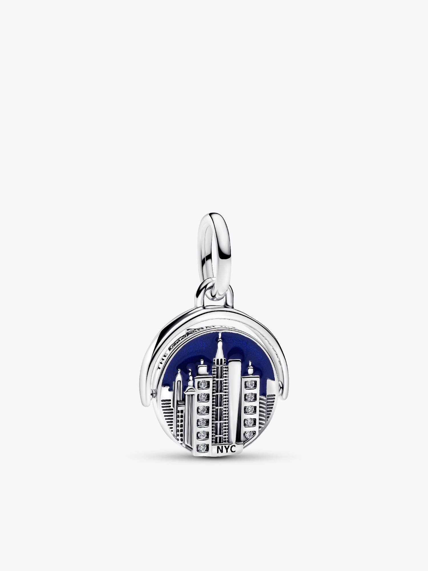 Spinnable New York Skyline Dangle Charm 