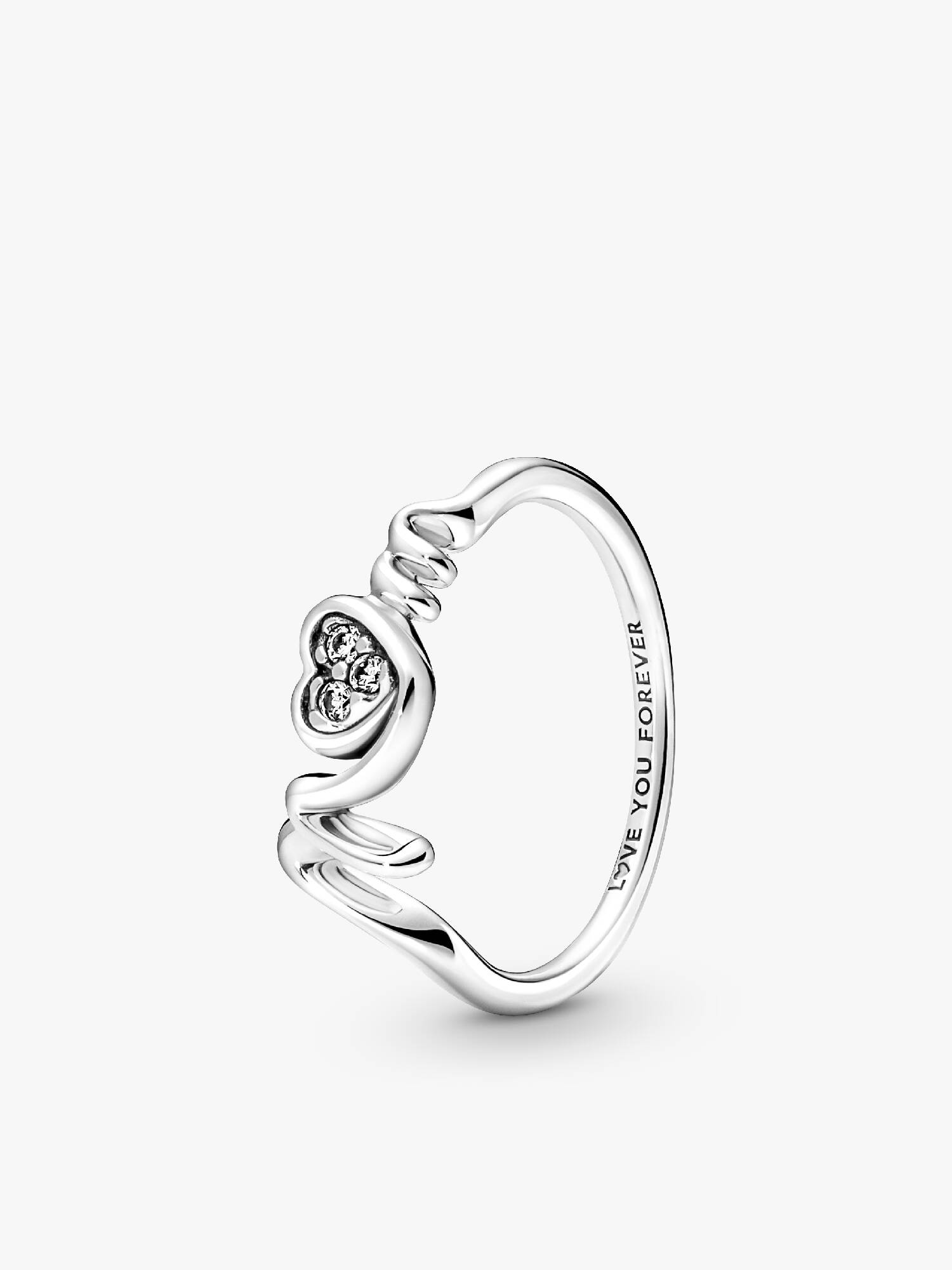 Mom Pavé Heart Ring