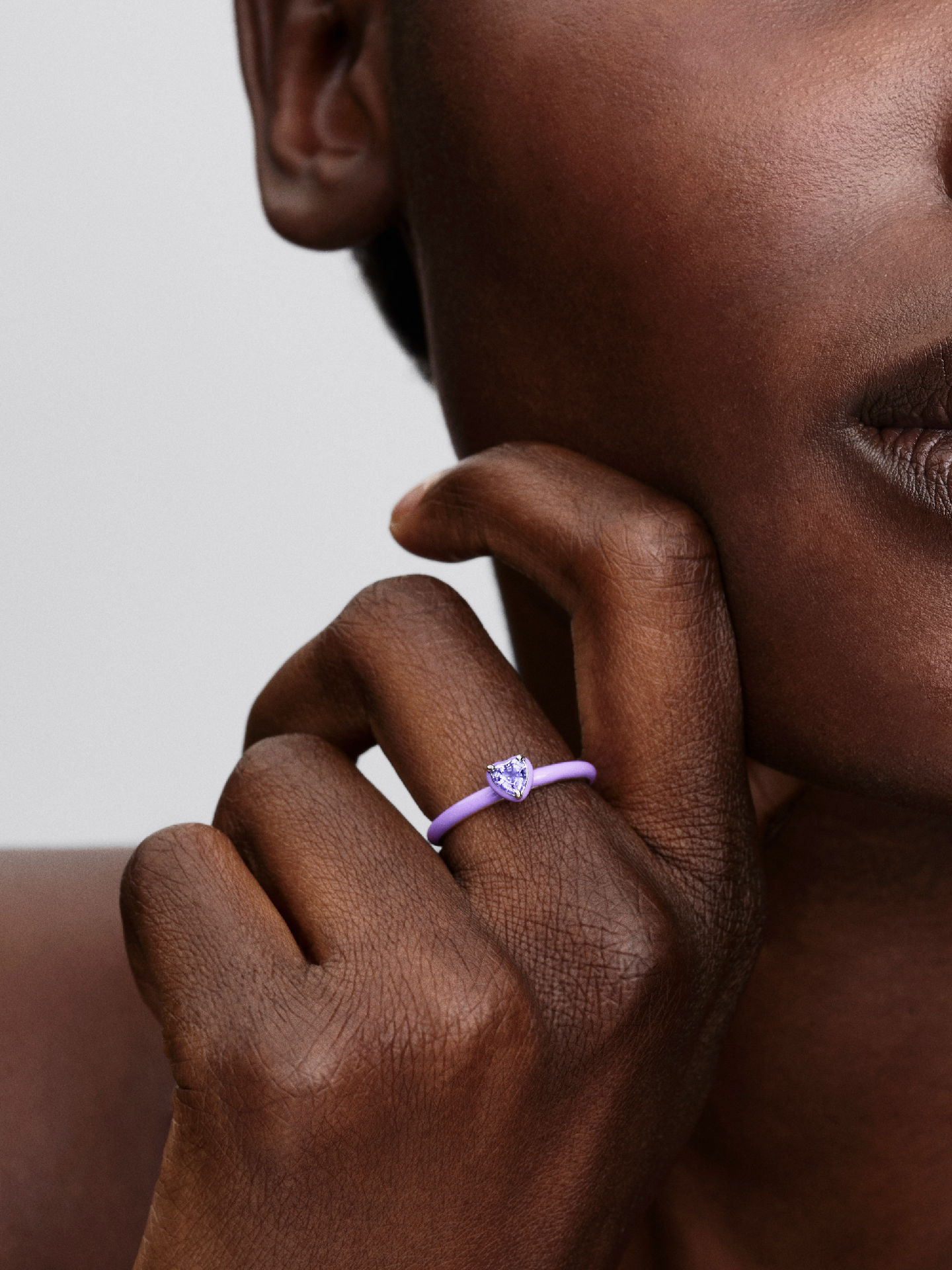 Женское кольцо Pandora Purple Chakra Heart, цвет: Серебро — фото 3