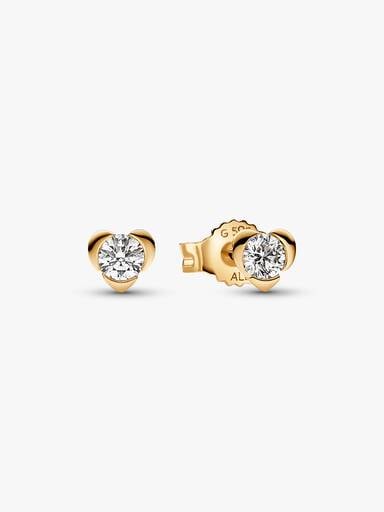 FINAL SALE - Pandora Talisman 14k Gold Lab-grown Diamond Heart Earrings