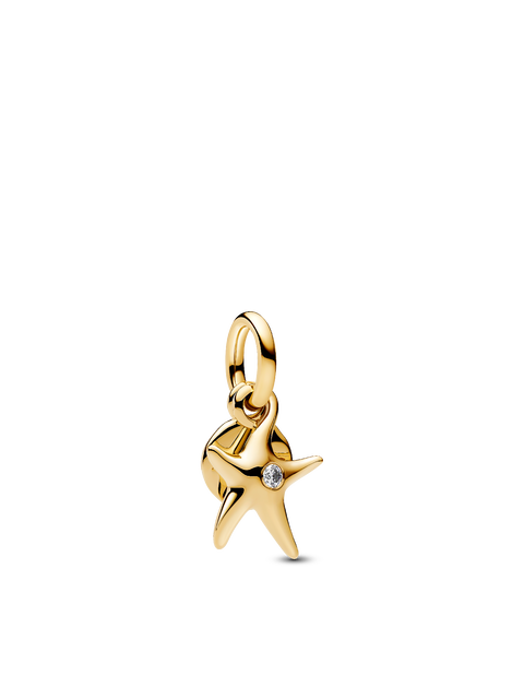 Женский шарм Pandora Starfish Double Dangle Charm, цвет: Позолоченный