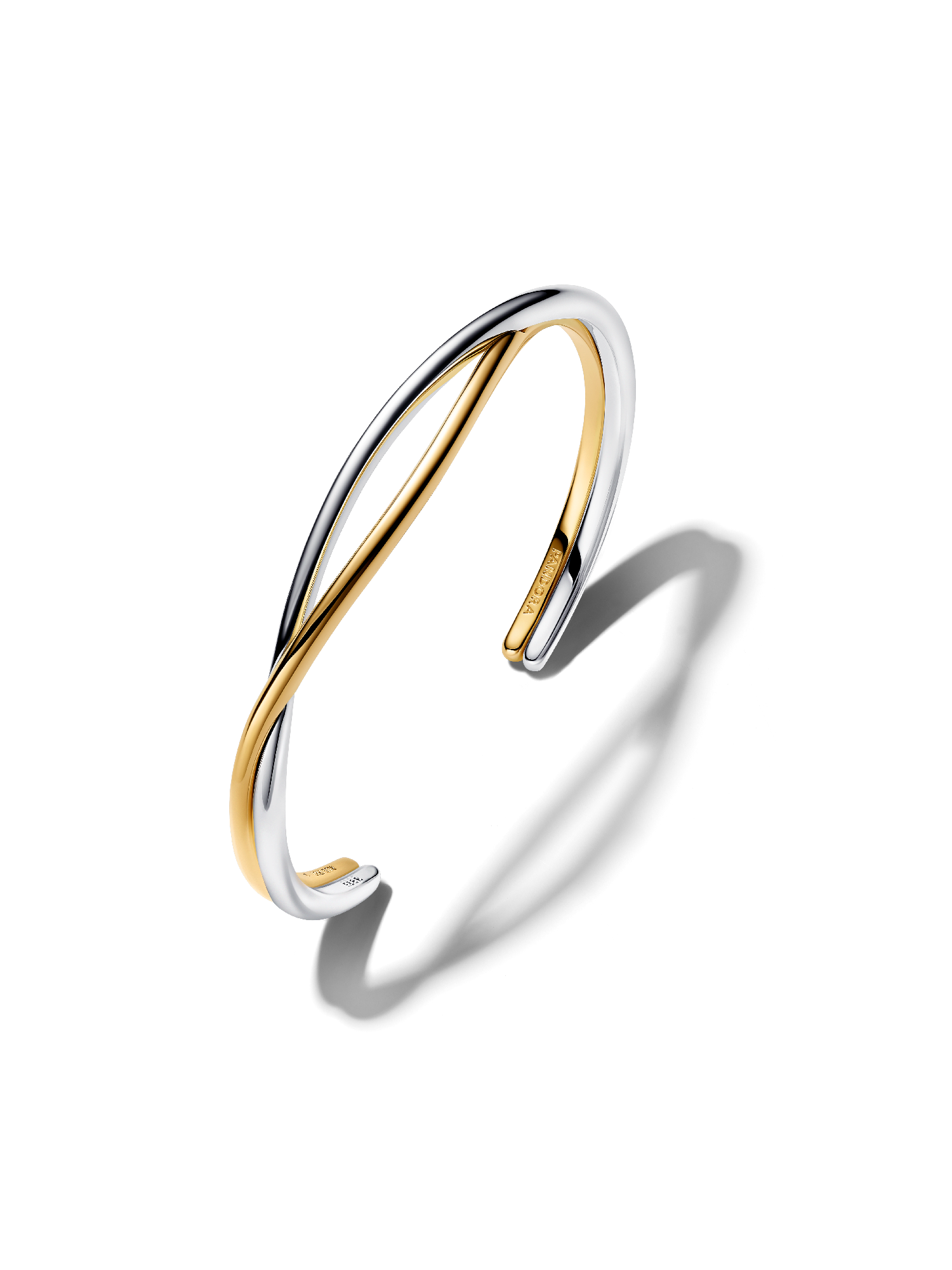 Entwined Two-Tone Open Bangle