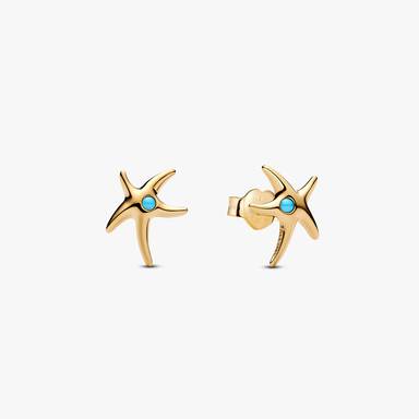 Sparkling Blue Starfish Necklace and Earring Set