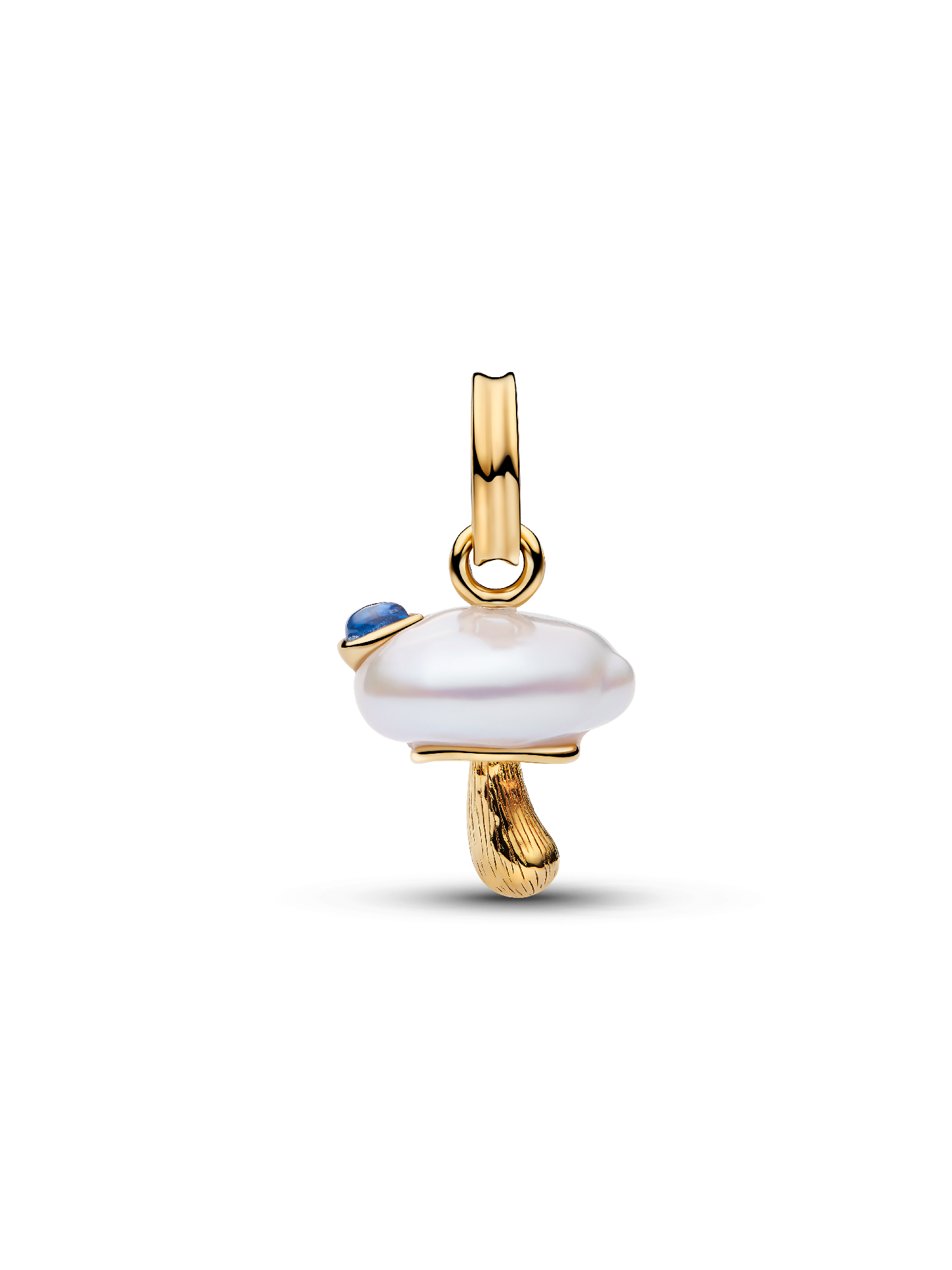 Treated Freshwater Cultured Baroque Pearl Mushroom Dangle Charm
