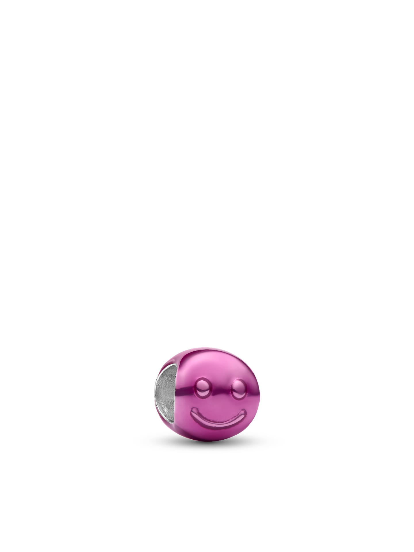 Женский шарм Pandora Pink Happy Face Mini Charm, цвет: Серебро — фото 1