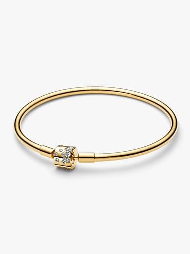 FINAL SALE - Sparkling Barrel Clasp Bangle