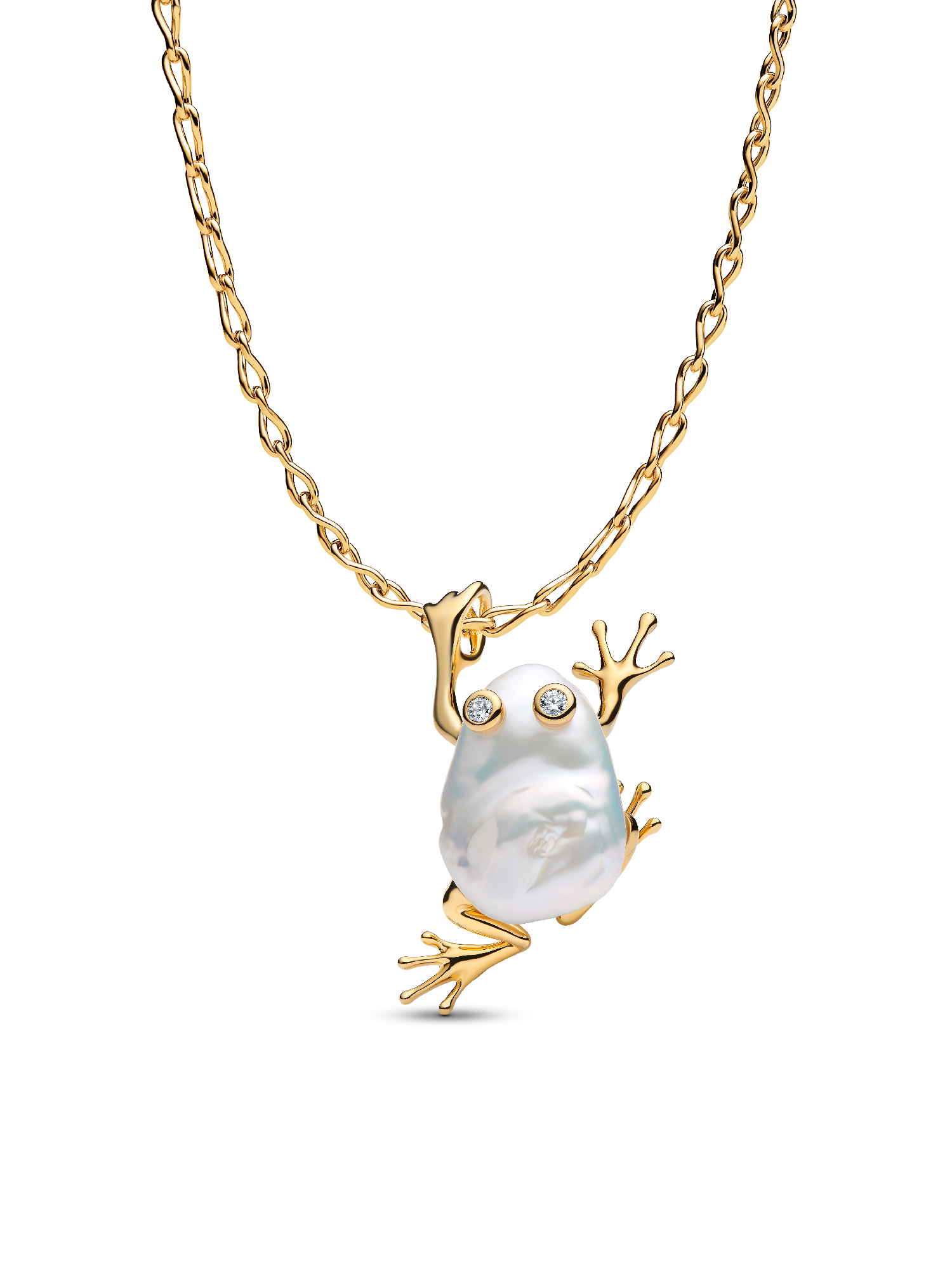 Baroque Pearl Frog Pendant Necklace set