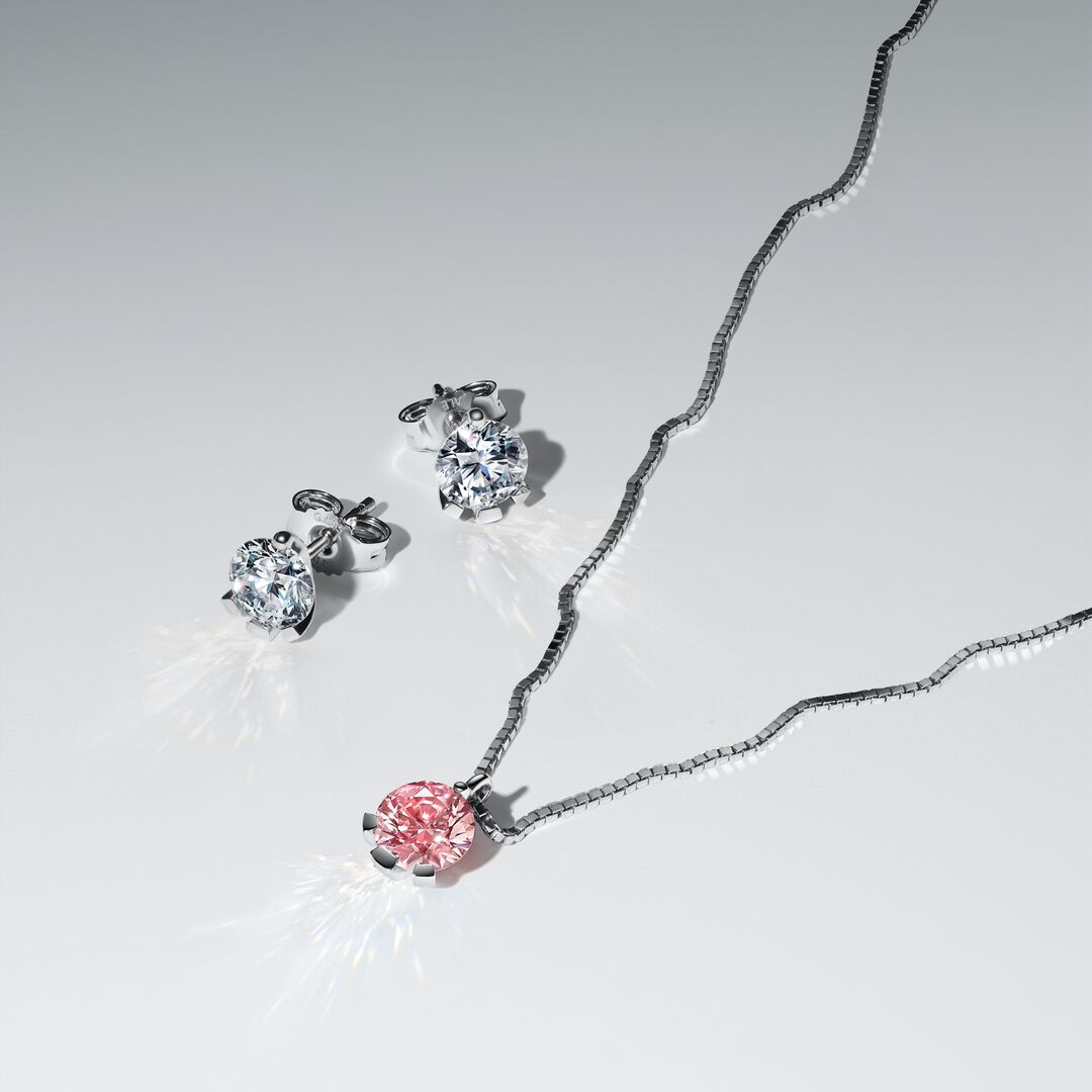 Pandora Nova Lab-grown Pink Diamond Pendant Necklace 1.00 carat tw 14k White Gold