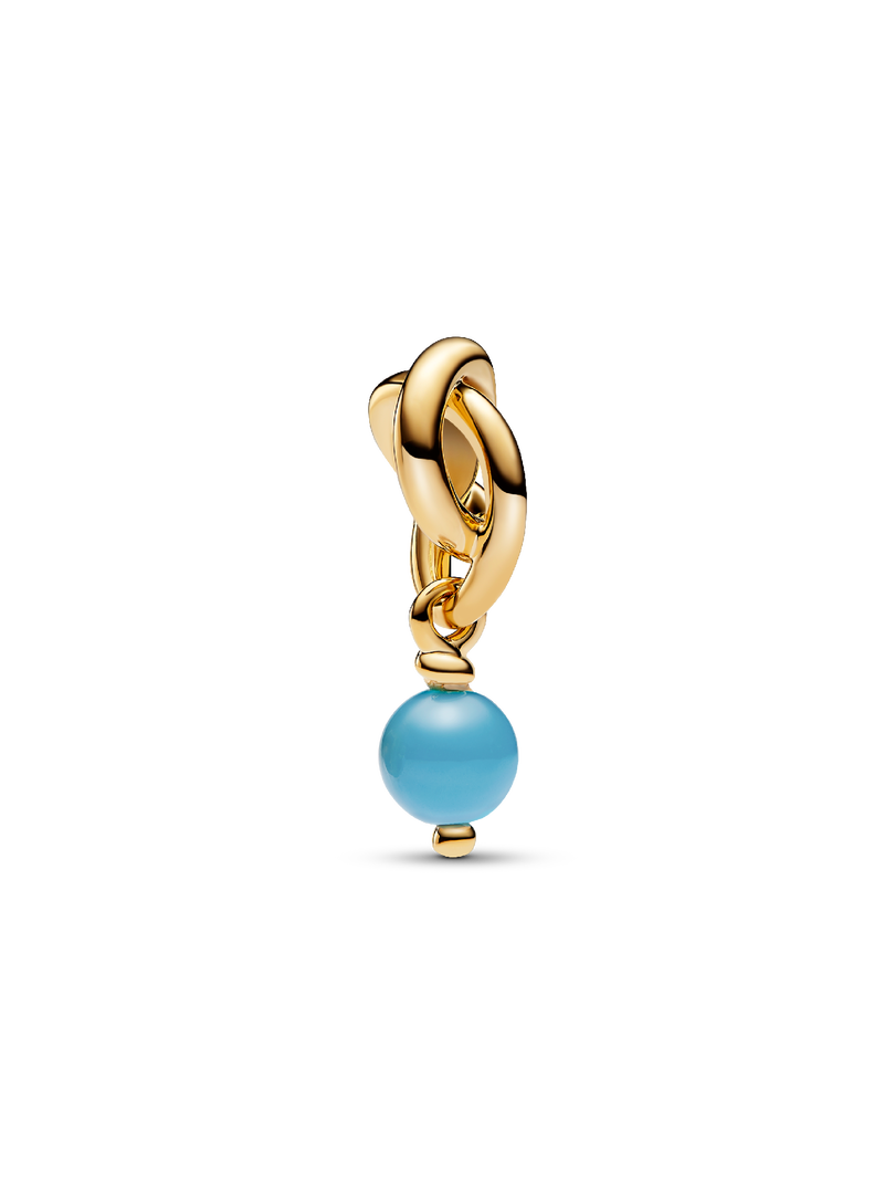 December Turqoise Blue Eternity Circle Dangle Charm
