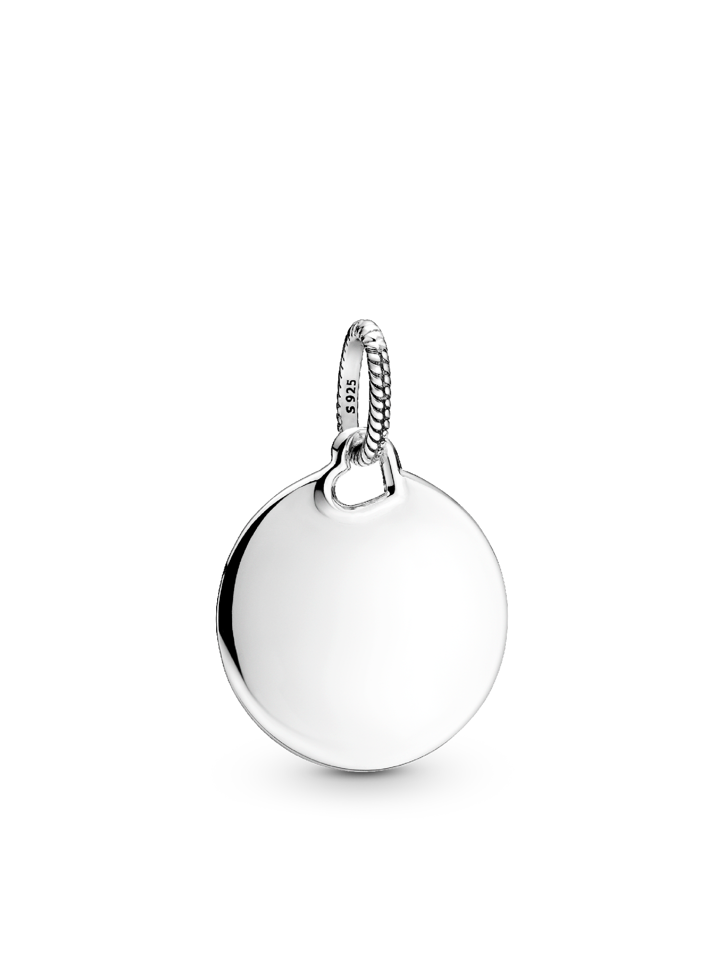 Женская подвеска Pandora Engravable Round Tag, Sterling silver #398610C00, цвет: Серебро — фото 1