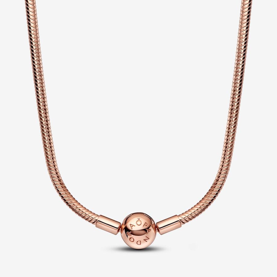 Pandora Moments Snake Chain Necklace, Rose Gold-Plated - 19.7 Inches