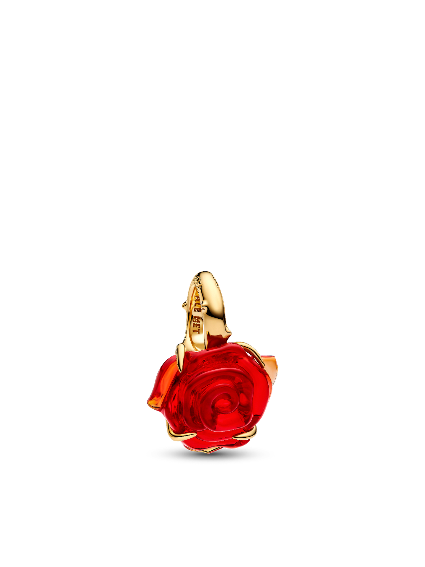 Женский шарм Pandora Disney Beauty and the Beast Enchanted Rose Dangle Charm, цвет: Позолоченный — фото 1