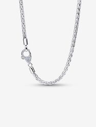 Pavé Clasp Foxtail Chain Charm Necklace Pavé Clasp Foxtail Chain Charm Necklace