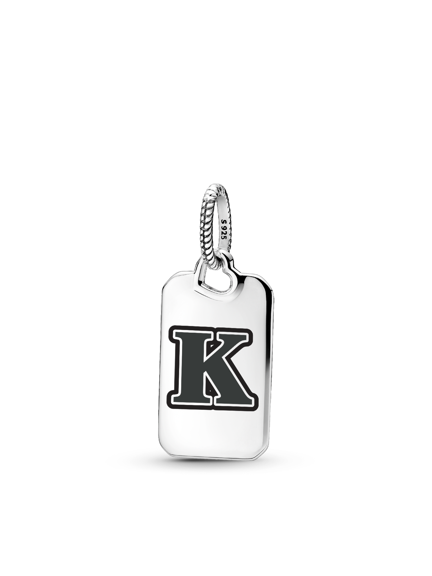 Женская подвеска Pandora Letter K Rectangle, цвет: Серебро — фото 1