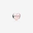 FINAL SALE - Glittering Heart Charm, Soft Pink Enamel