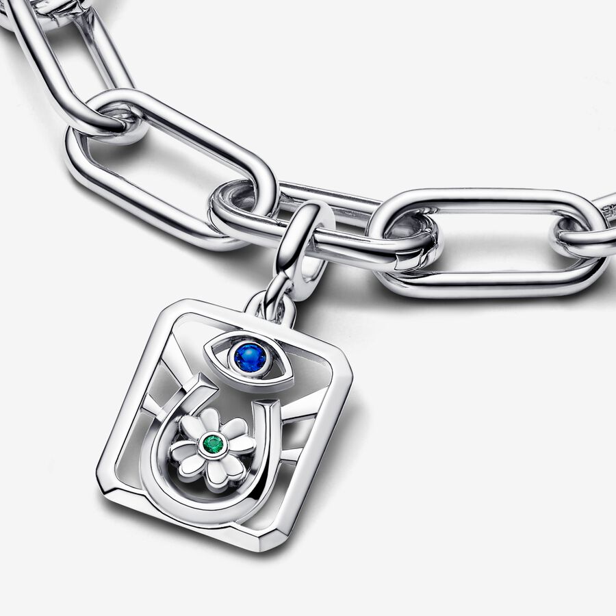 Pandora Sterling Silver Lock and Key Necklace Set