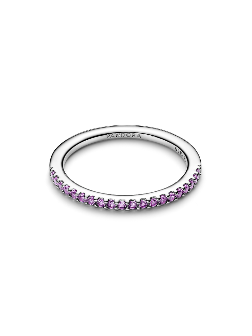 Sparkling Purple Half-Eternity Band Ring