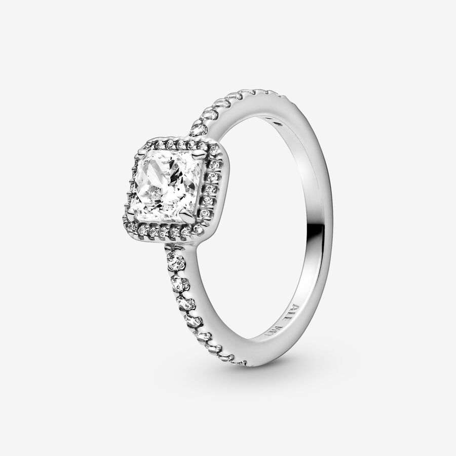 breedte Leerling nakoming Square Sparkle Halo Ring | Sterling silver | Pandora US