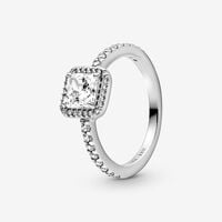 Square Sparkle Halo Ring | Sterling silver | Pandora US
