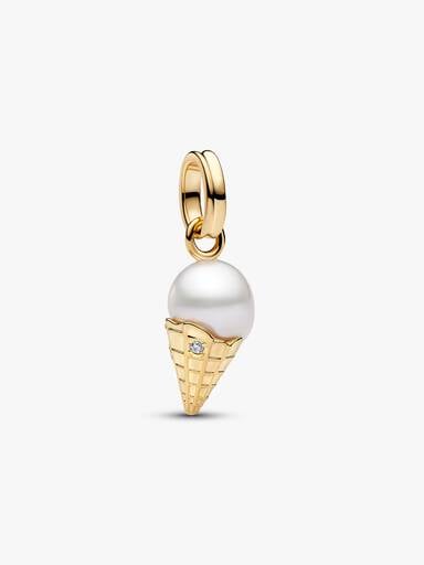 Treated Freshwater Cultured Baroque Pearl Ice Cream Dangle Charm