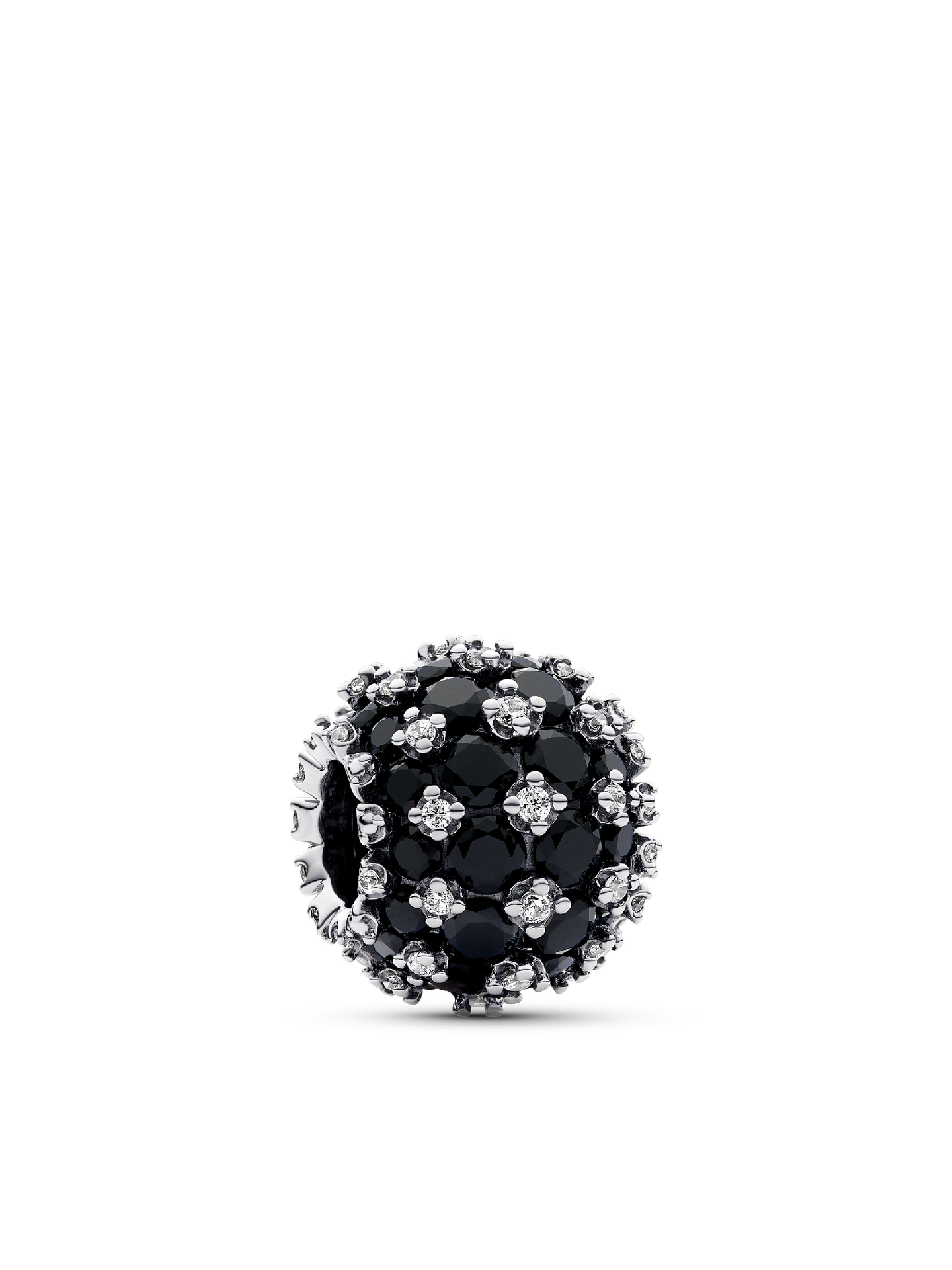 Женский шарм Pandora Sparkling Pavé Round Black Charm, цвет: Серебро