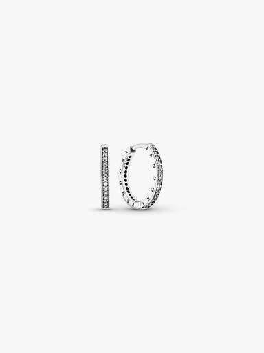 Sparkle and Pandora Logo Hoop Earrings
