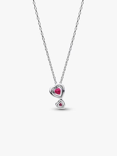 Red Halo Hearts Pendant Necklace