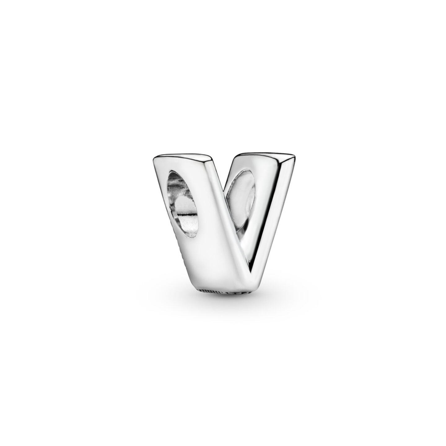 Женский шарм Pandora Letter V Alphabet Charm, Sterling silver, цвет: Серебро — фото 2
