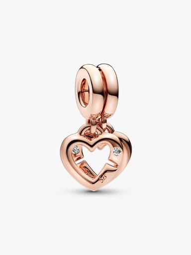 FINAL SALE - Linked Sister Hearts Split Dangle Charm