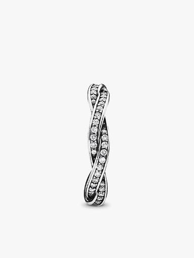 Sparkling Twisted Lines Ring