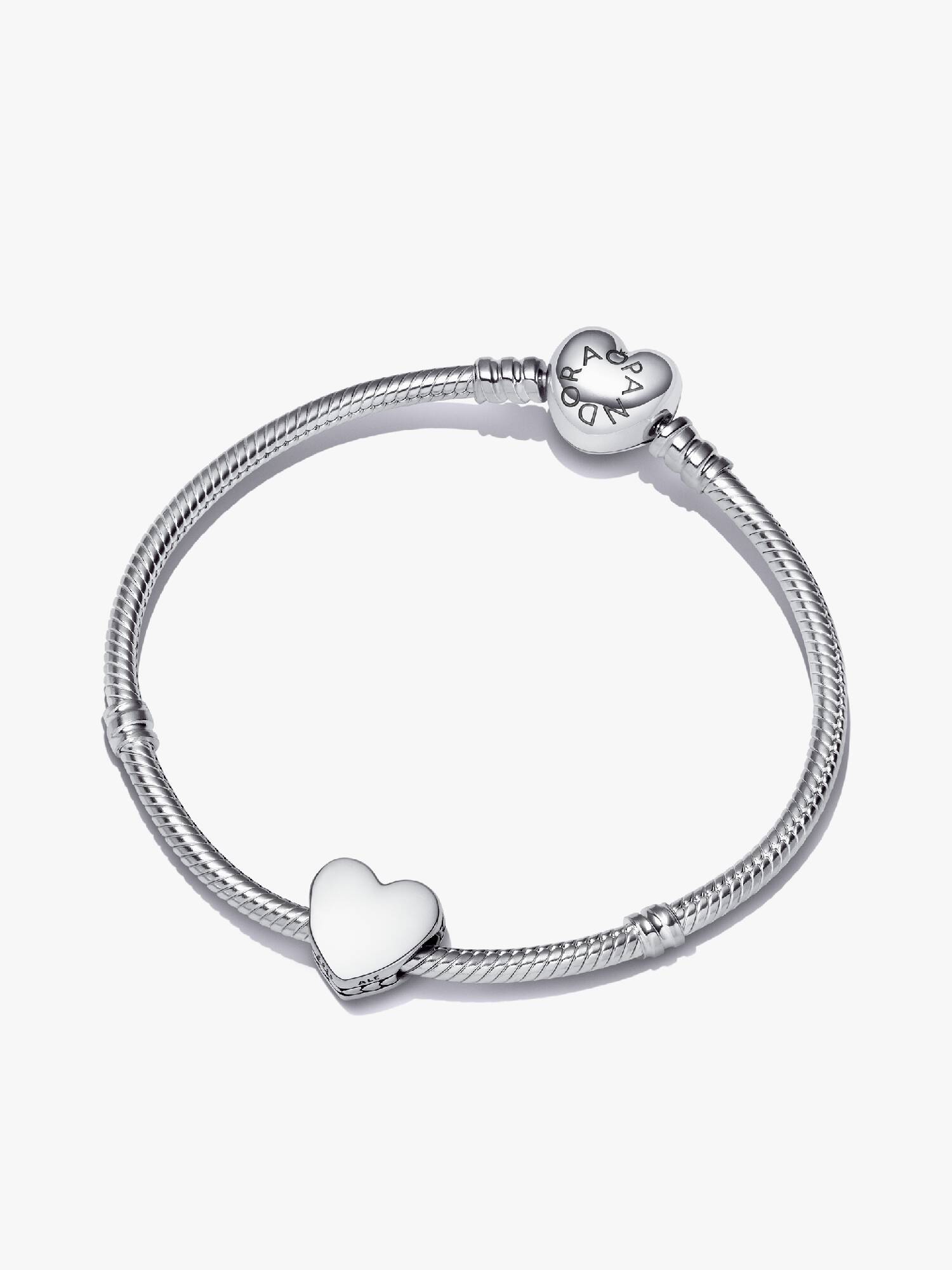 Engravable Heart Charm Bracelet Set