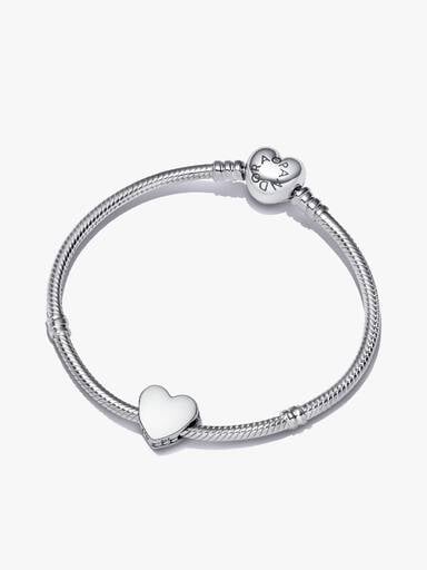 Engravable Heart Charm Bracelet Set