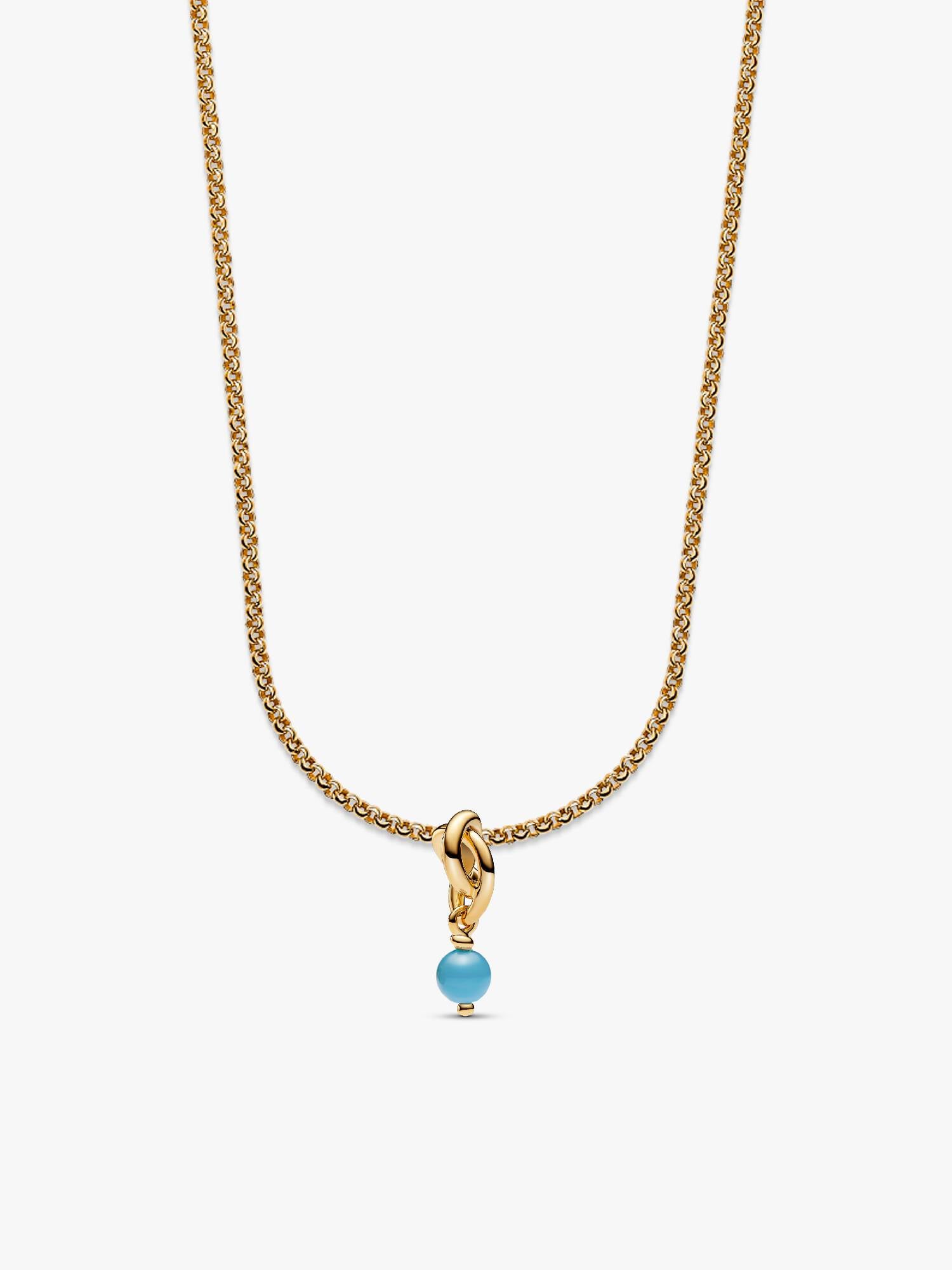 December Eternity Circle Dangle Charm Necklace Set