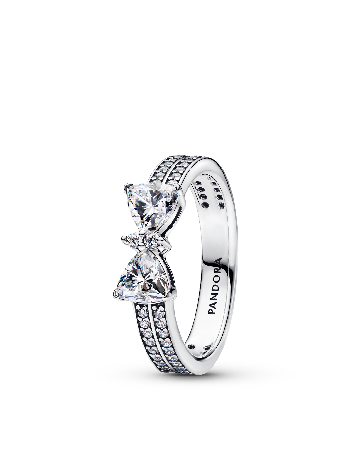 Женское кольцо Pandora Sparkling Bow Double-row, Sterling silver, цвет: Серебро — фото 1