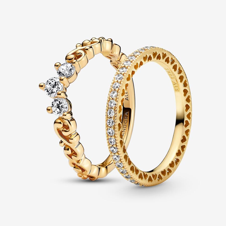 Regal Golden Tiara Ring Set image number 0