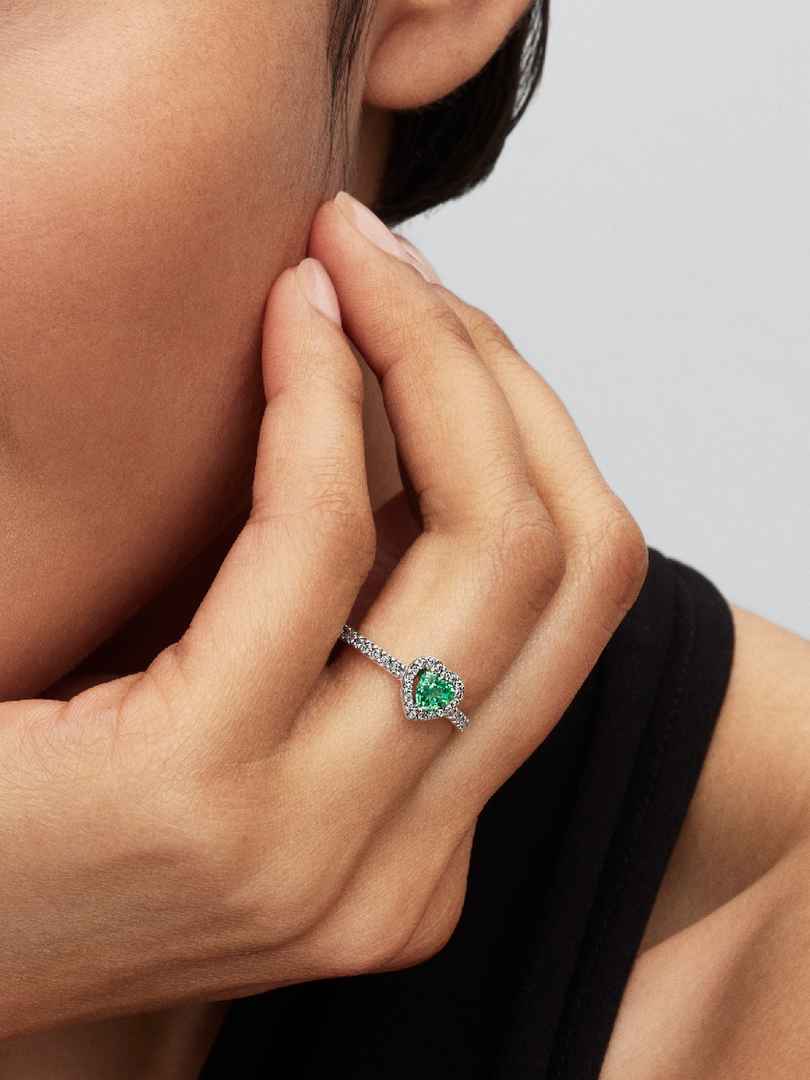 Elevated Mint Green Heart Ring