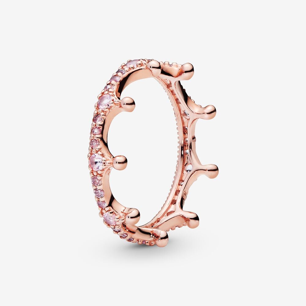 Pink Enchanted Crown Ring in Pandora Rose™ | Pandora US