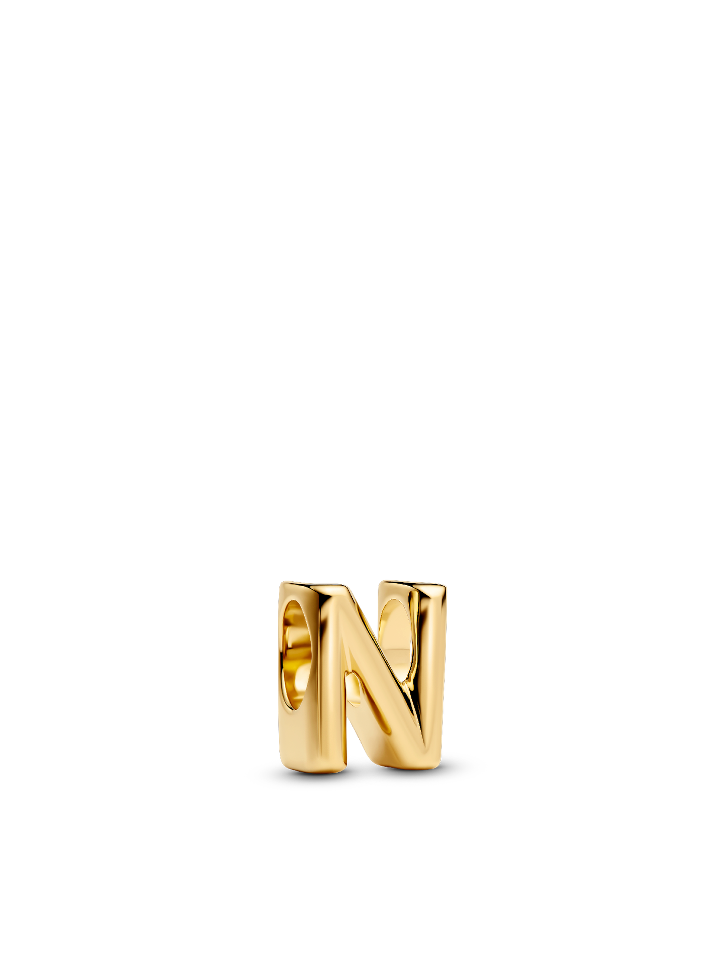 Женский шарм Pandora Letter N Alphabet Charm, Gold plated, цвет: Позолоченный — фото 1