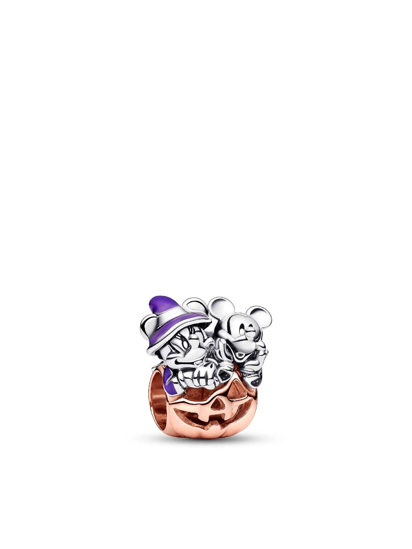 Женский шарм Pandora Disney Mickey Mouse & Minnie Mouse Halloween Pumpkin Charm, цвет: Двухцветный — фото 1