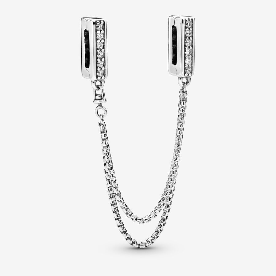Pandora Reflexions™ Sparkling Safety Chain Clip Charm image number 0