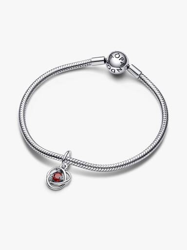 FINAL SALE - True Red Eternity Circle Dangle Charm