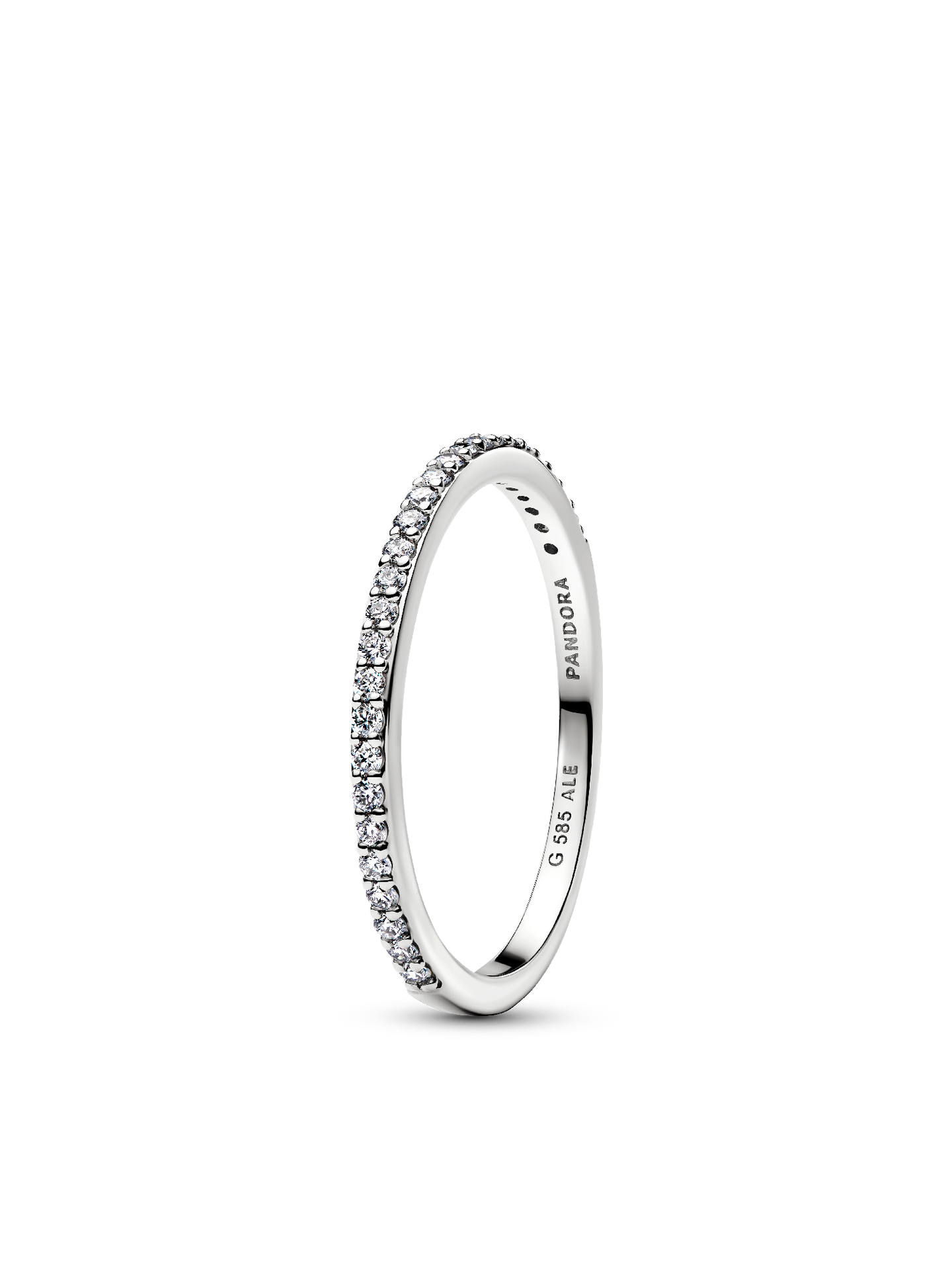 Женское кольцо Pandora Era Lab-Grown Diamond Half Eternity Pavé Band, цвет: Белое золото — фото 1