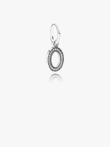 FINAL SALE - Letter O Dangle Charm, Clear CZ