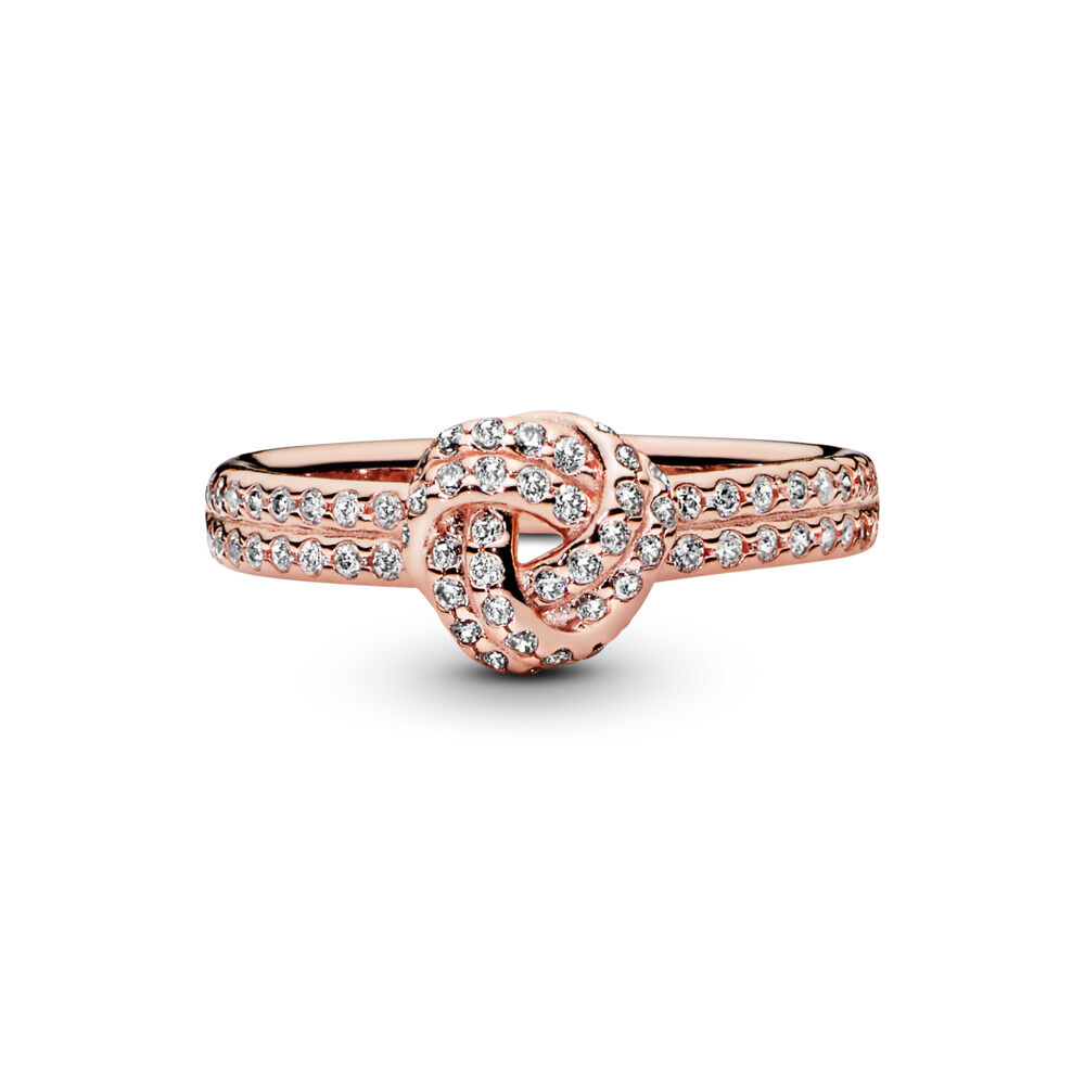 FINAL SALE - Shimmering Knot Ring | Rose gold plated | Pandora US