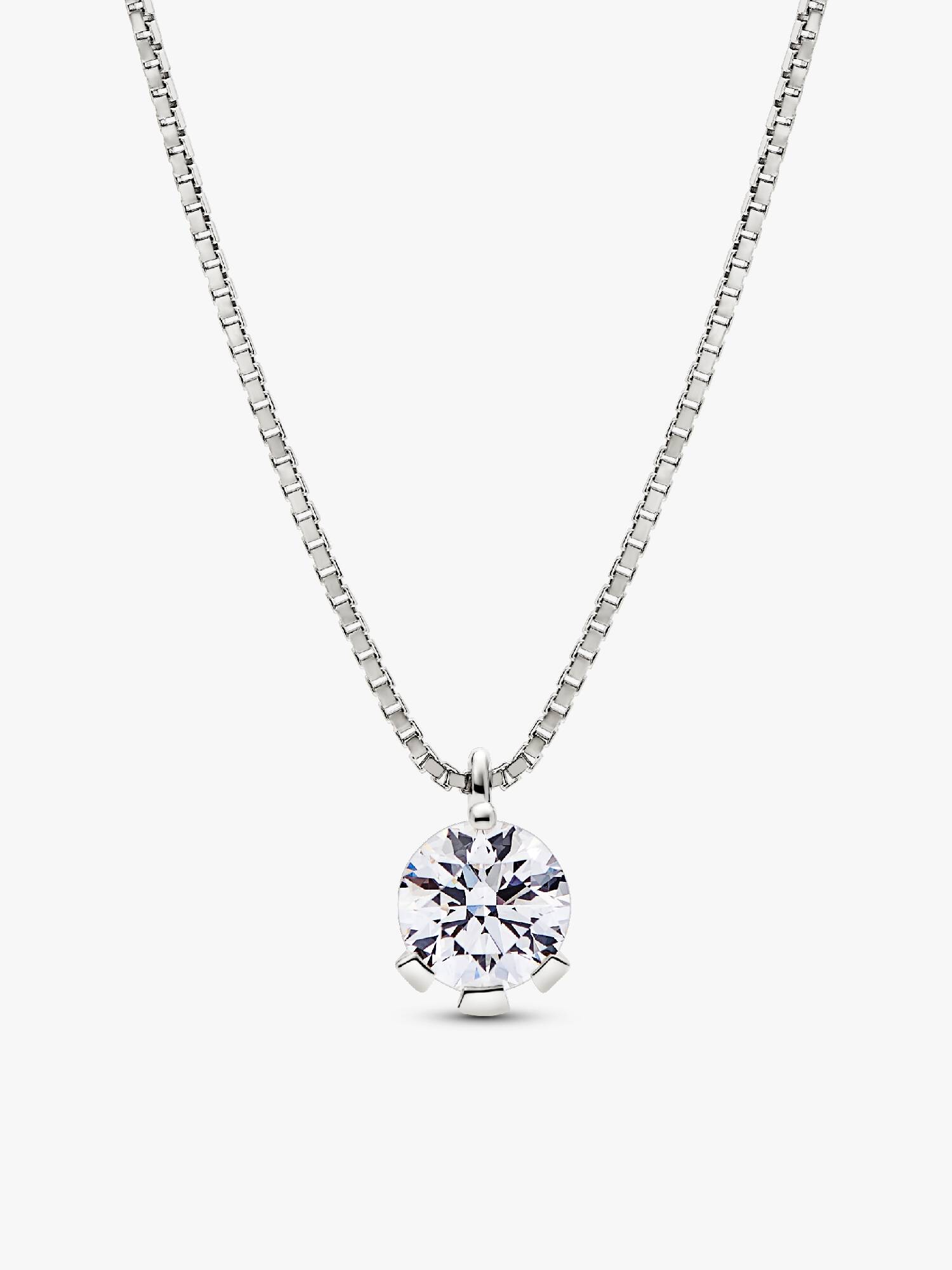 FINAL SALE - Pandora Nova 14k White Gold Lab-grown Diamond Pendant Necklace