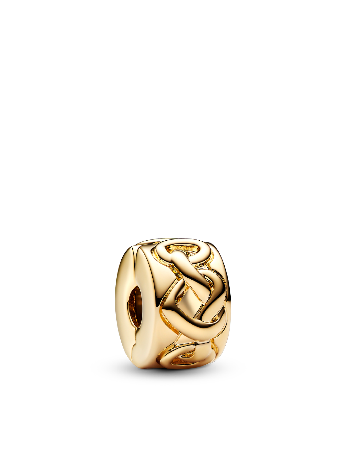 Шарм Pandora Knotted Hearts Clip Charm, Gold plated, цвет: Позолоченный — фото 1